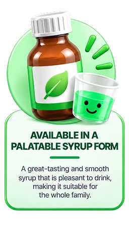 Available in a palatable syrup form
