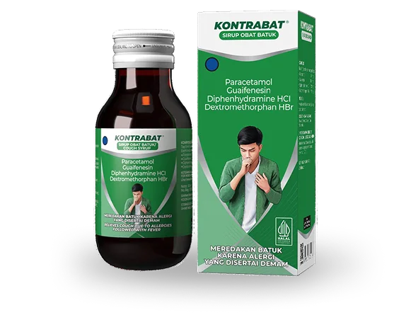 Botol dan dus Kontrabat sirup obat batuk