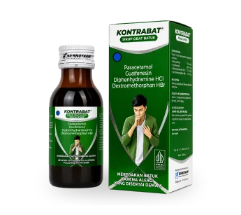 Botol dan dus Kontrabat sirup obat batuk