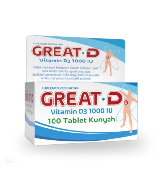 Dus Great D vitamin D3 1000 IU tablet kunyah