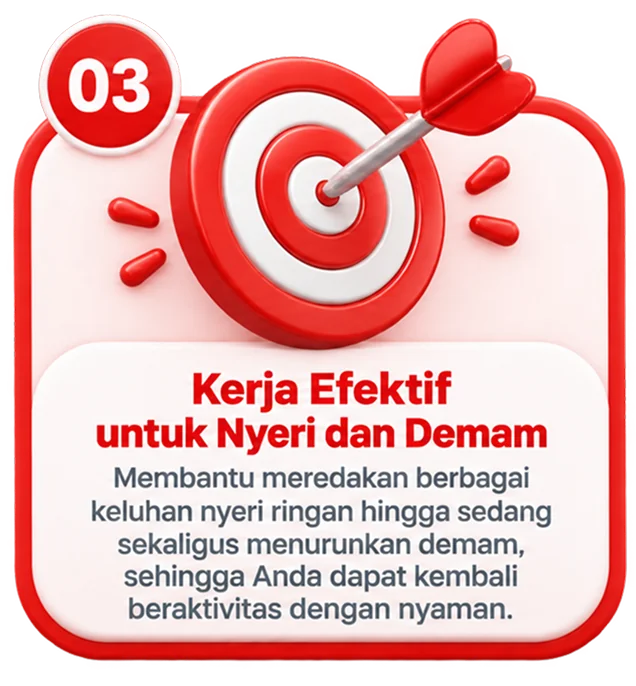 Kerja efektif untuk nyeri dan demam